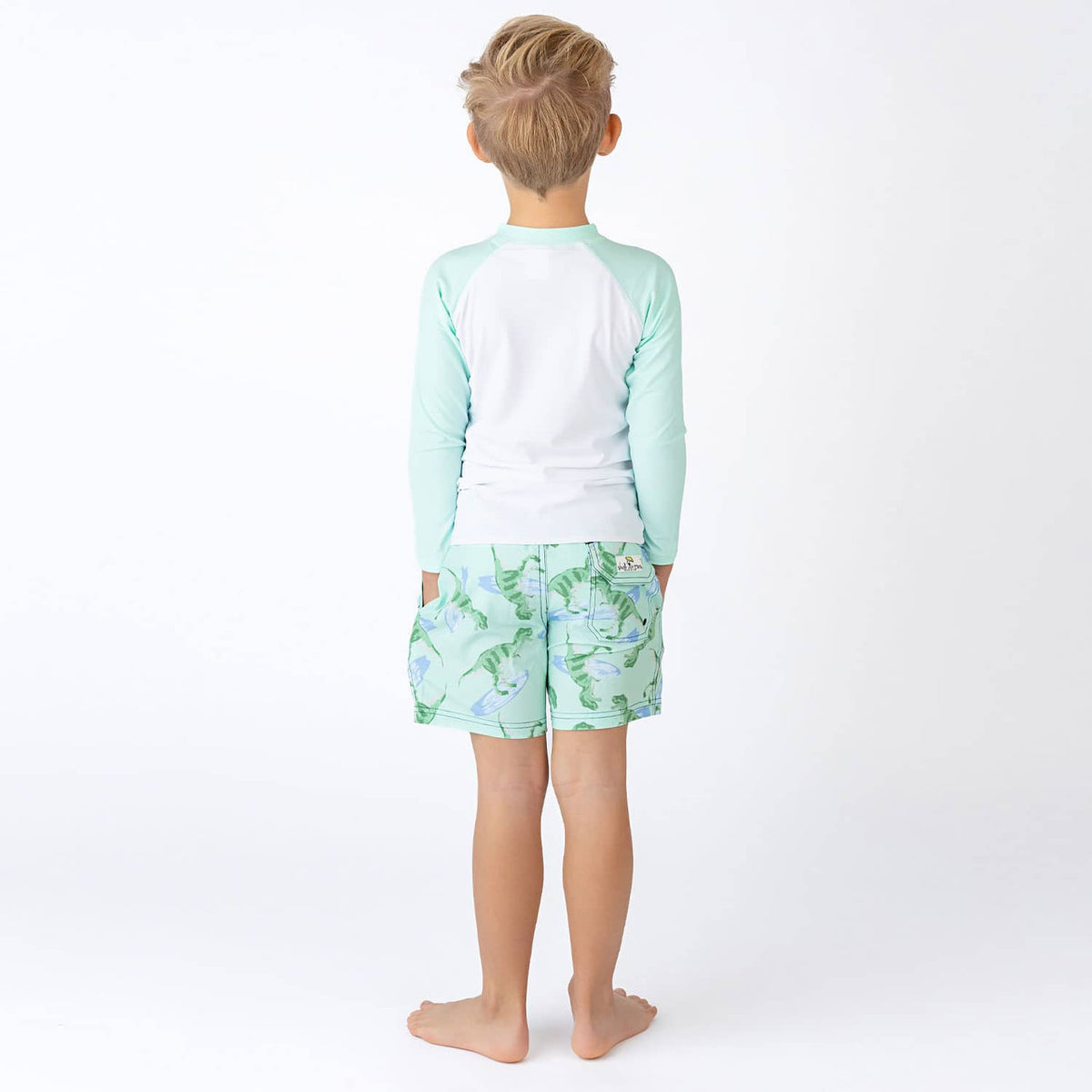 Shade Critters Detail of Swimsuit Mint Boats Boys Water Appearing Rashguard Top 6m-10