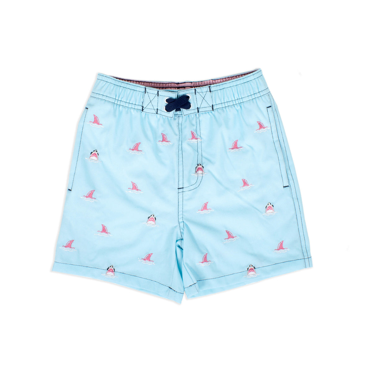 Water Appearing Sharks - Boys 4 Way Stretch Swim Trunks