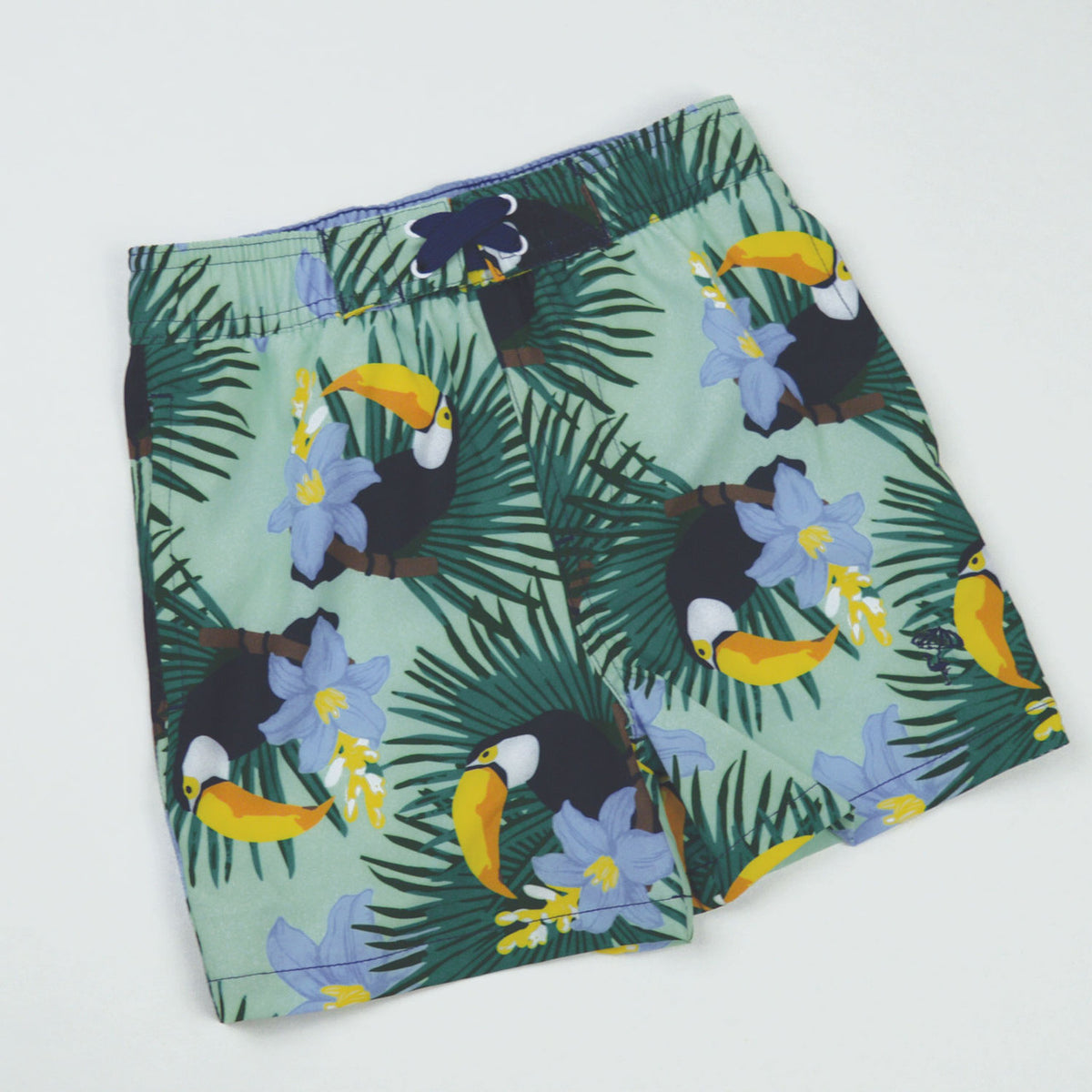 Detail of Shade Critters Toucans Boys 4 Way Stretch Swim Trunk Sizes 6m-10