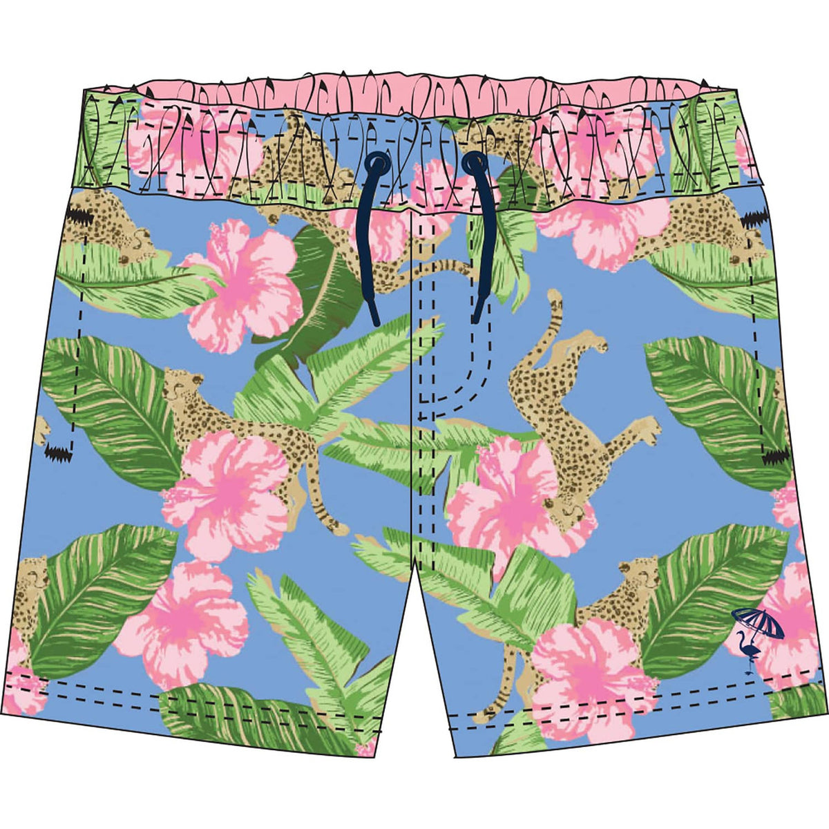 Shade Critters Botanical Leopards Boys 4 Way Stretch Swim Trunks 6m-10