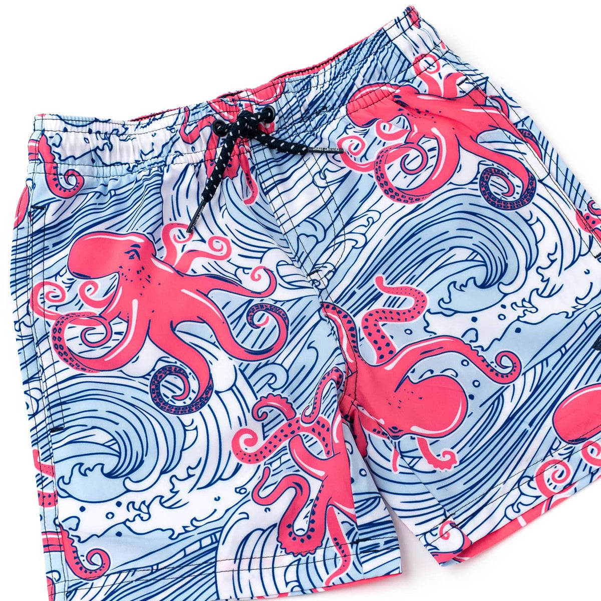 Detail of Octopus Waves Boys 4 Way Stretch Swim Trunks 6m-10