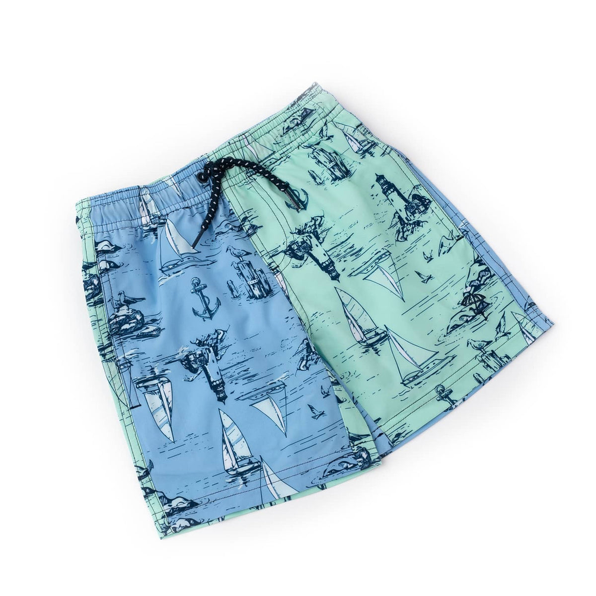 Detail of Coastal Colorblock Boys 4 Way Stretch Swim Trunks 6m-10