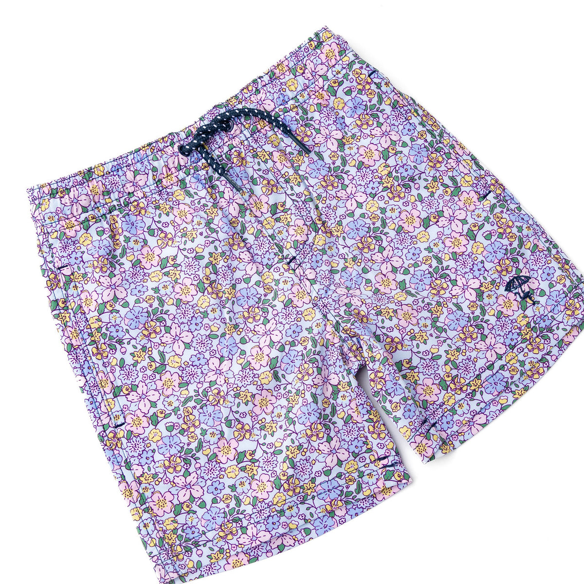 Kids Swim Brand Shade Critters Blue Blossoms Boys 4 Way Stretch Swim Trunks 6m-10