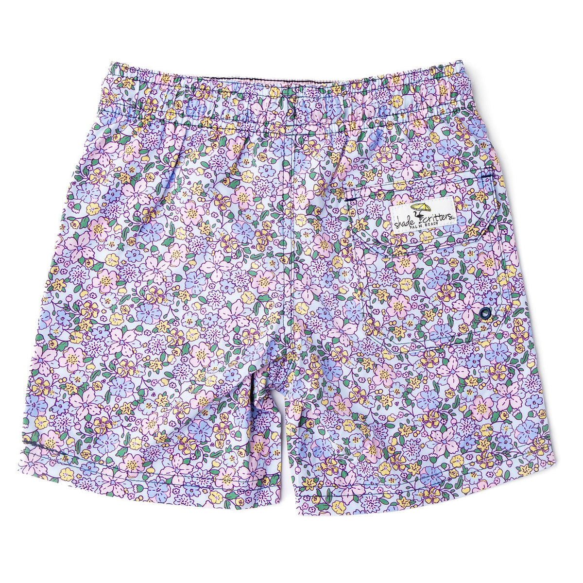 Best Kids Swimwear Brand Shade Critters Blue Blossoms Boys 4 Way Stretch Swim Trunks 6m-10