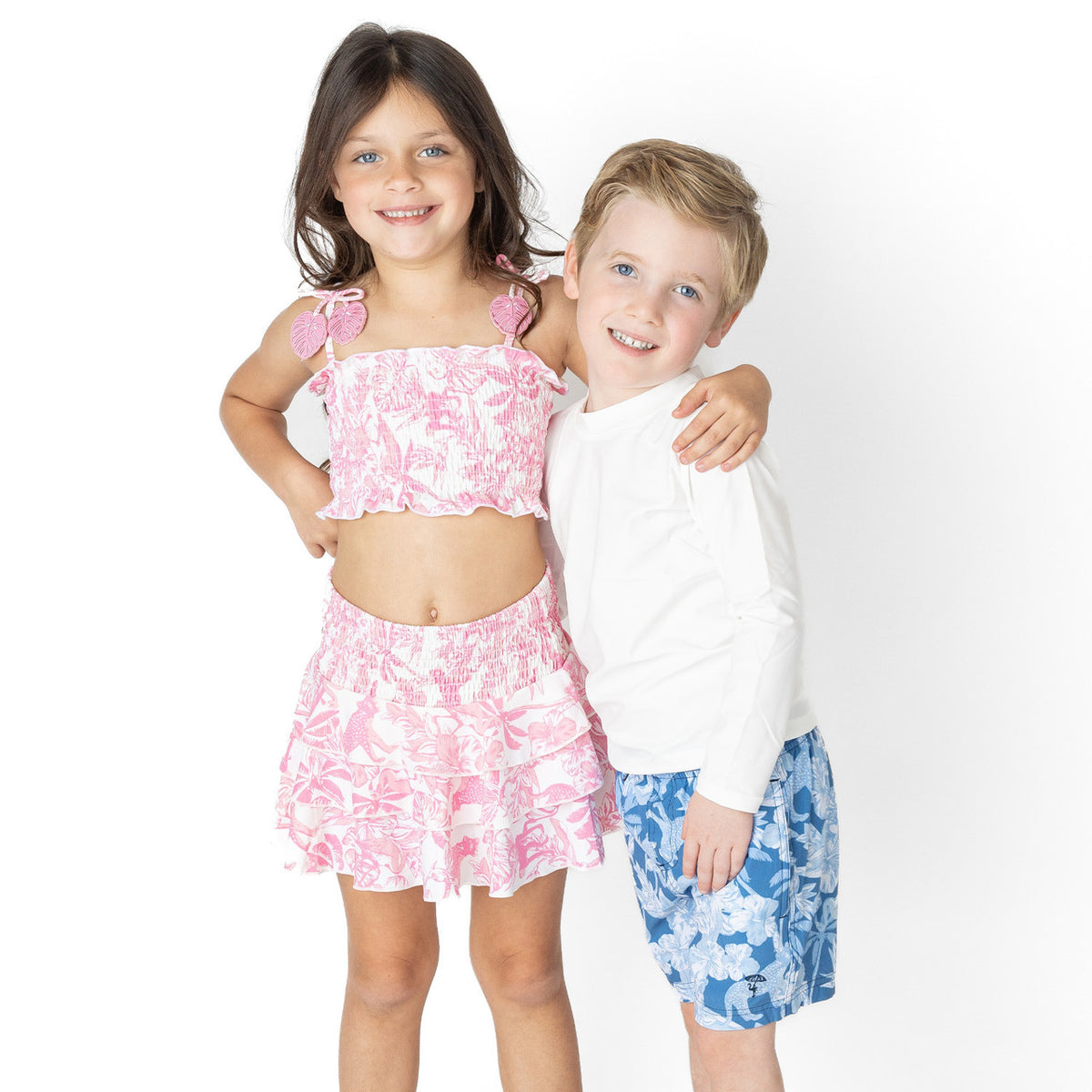 Pink Paradise Girls Smocked Ruffle Skirt