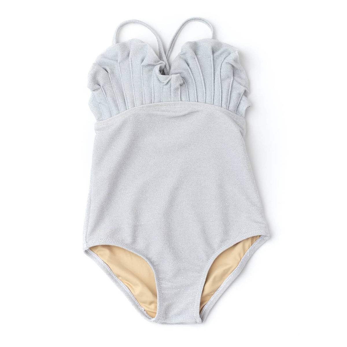 Shade Critters Silver Girls Shimmer Mermaid Shell One Piece Swimsuit 6m-8