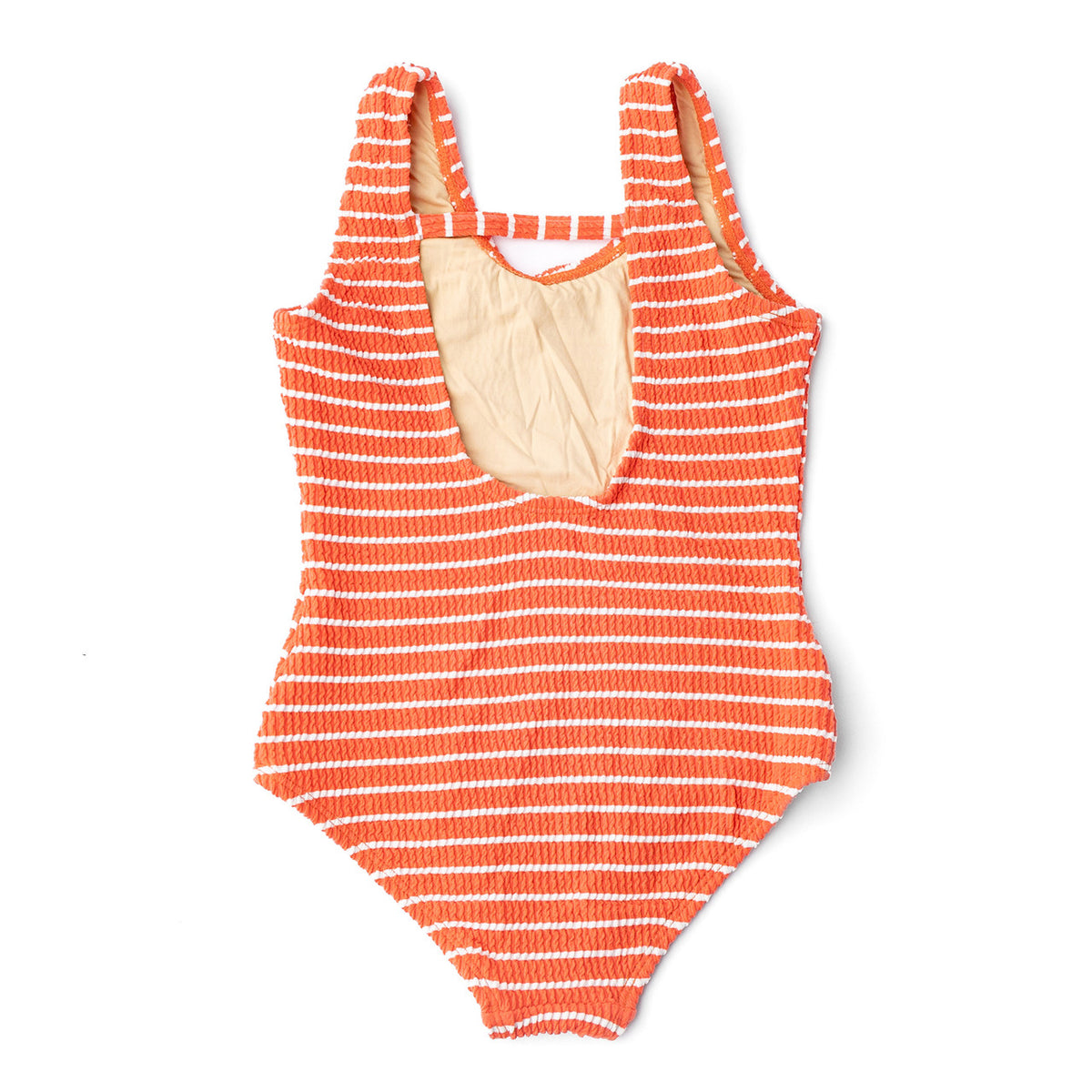 Best Kids Swimwear Brand Shade Critters Orange Stripe Girls Crinkle One Piece Swimsuit 2t-10