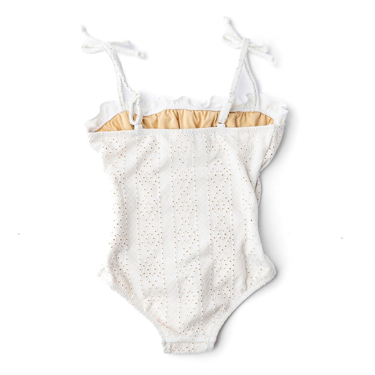 Kids Swim Brand Shade Critters White Eyelet Girls Smocked One Piece Swimsuit 6m-10