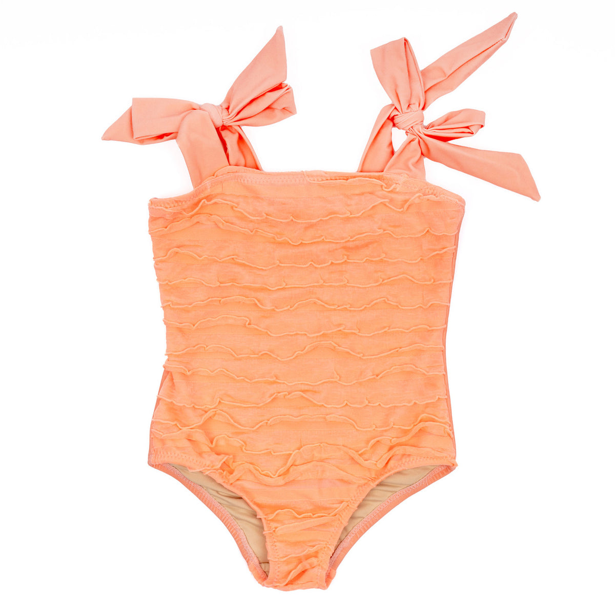 Shade Critters Coral Girls Ruffle One Piece Swuimsuit 3t-10