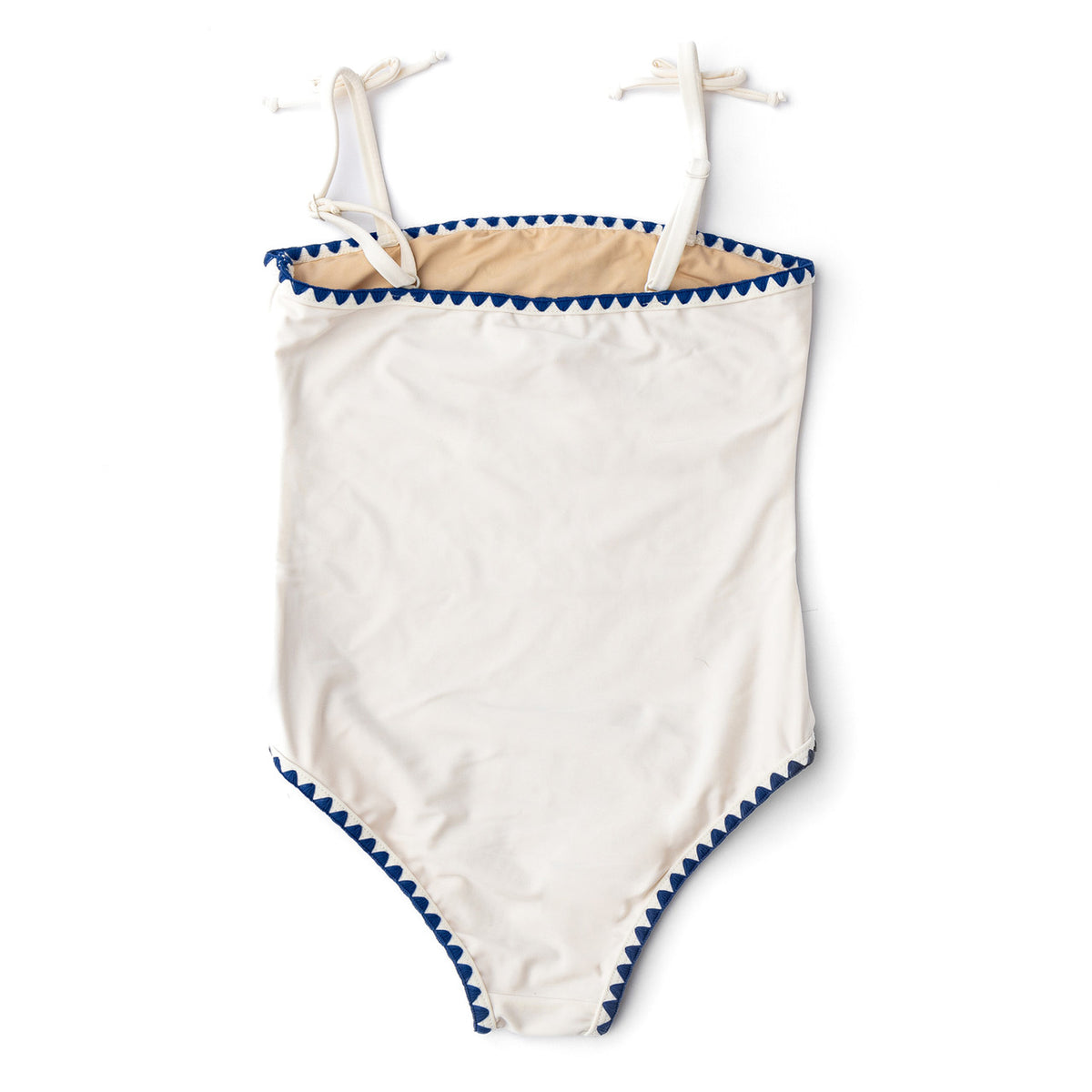 Alternative shot of Shade Critters White & Navy Girls Embroidered One Piece Swimsuit 6m-10