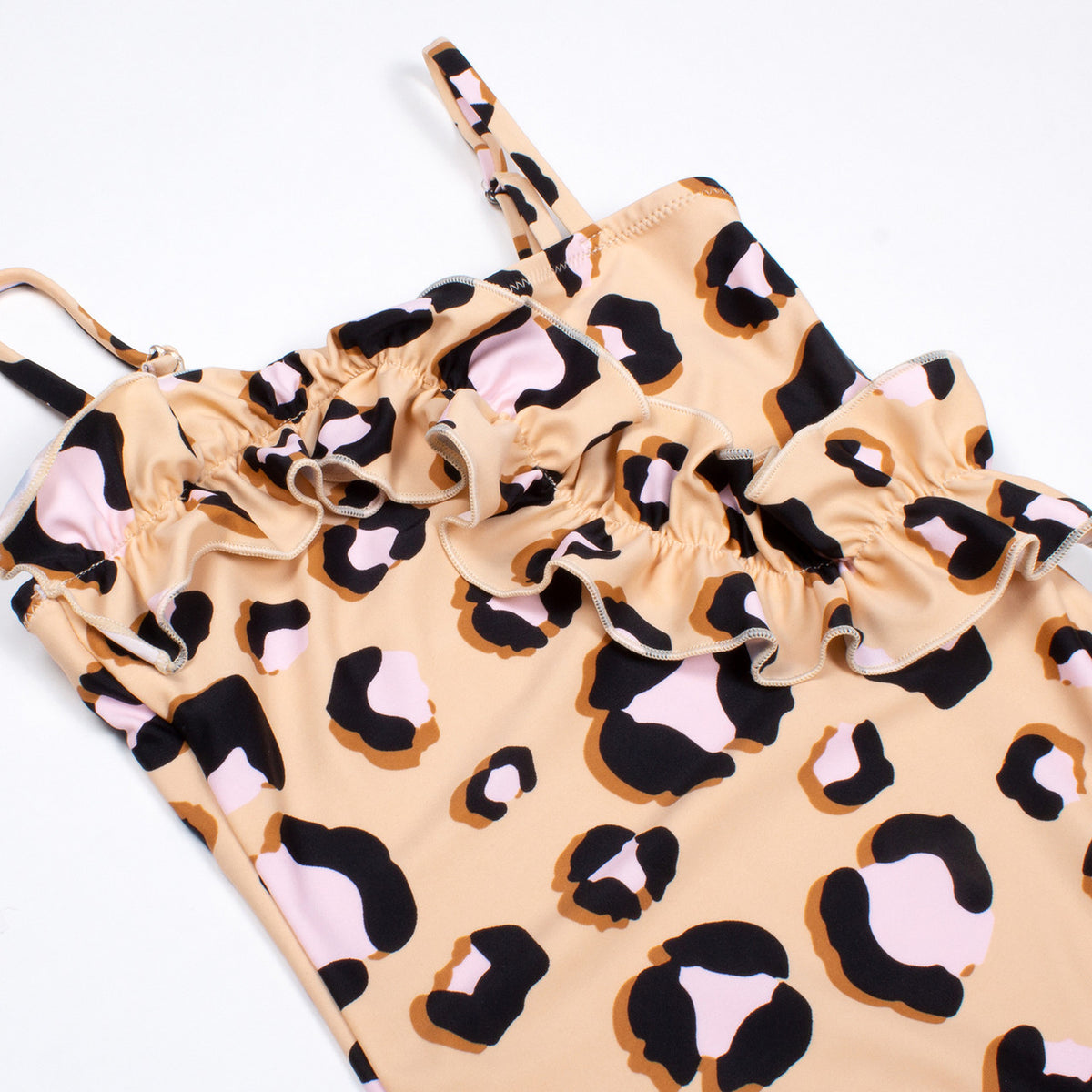 Leopard Ruffle 1PC Swimsuit