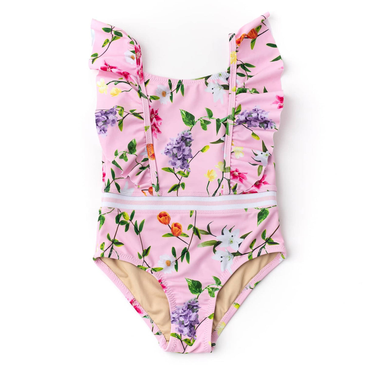 Shade Critters Wildflowers Girls Ruffle Shoulder One Piece Swimsuit 6m-6