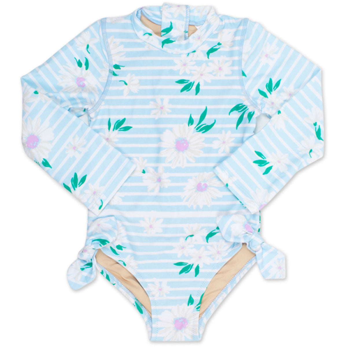 Shade Critters Longsleeve One Piece Girls 6m-6 Blue Daisy Stripe