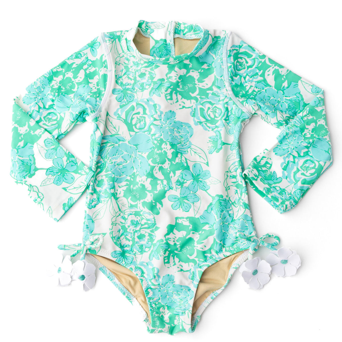 Cute Swimwear by Shade Critters Charming Rose Girls Long Sleeve One Piece Swimsuit 6m-10