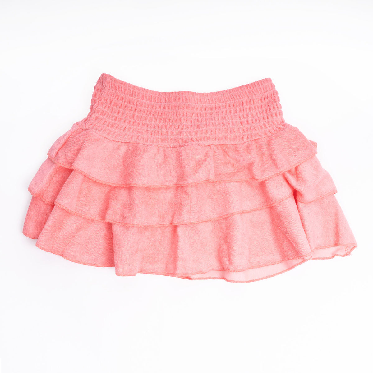 Shade Critters Detail of Swimsuit Coral Terry Girls Smocked Skirt 3-14