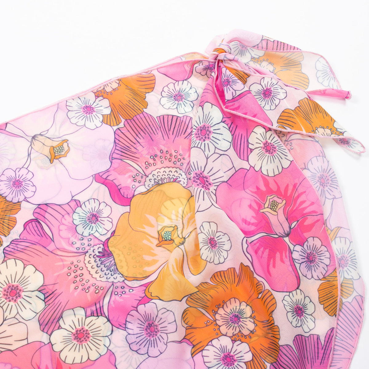 Detail of Shade Critters Blooming Hibiscus Sarong Coverup Teen