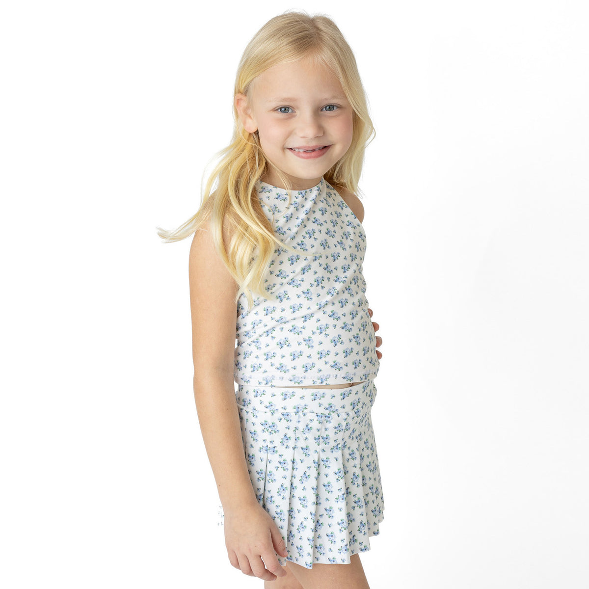 Shade Critters Cottage Floral Blue Active Tank Top
