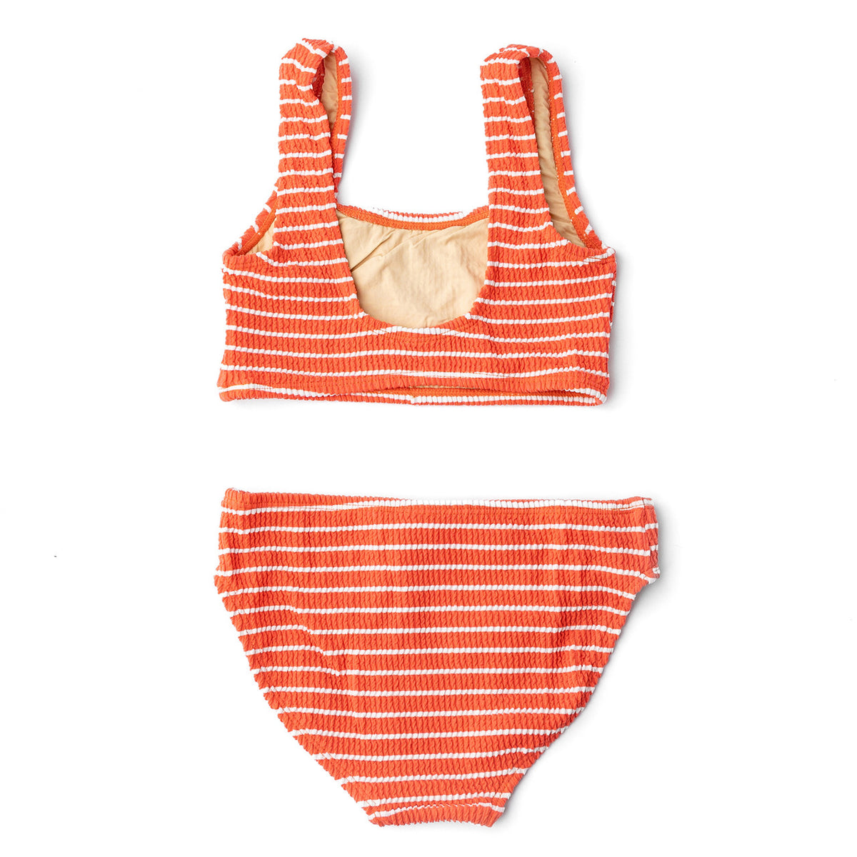 Best Kids Swimwear Brand Shade Critters Orange Stripe Girls Crinkle Two Piece Swimsuit 2t-10