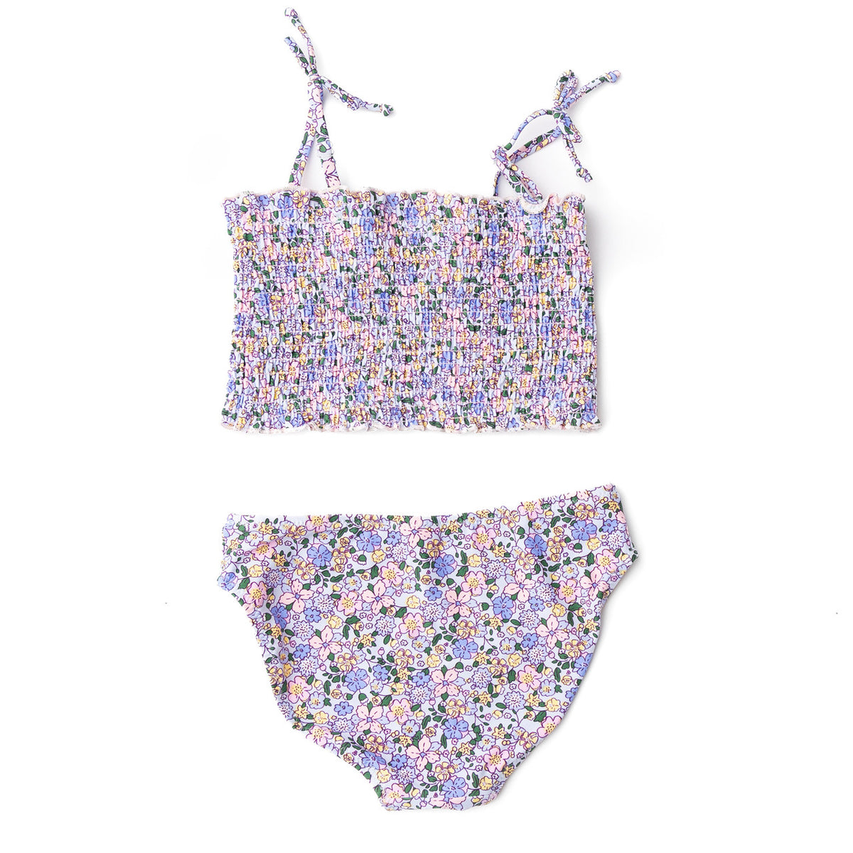 Cute Swimwear by Shade Critters Blue Blossoms Girls Smocked Two Piece Swimsuit 4t-14