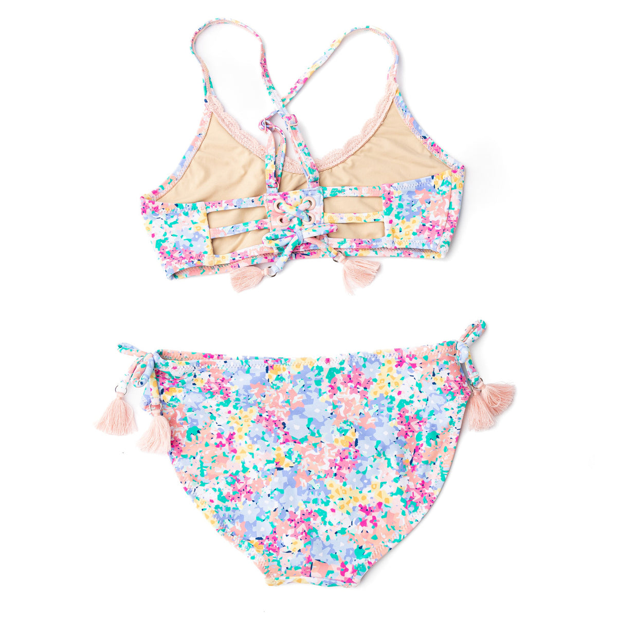Shade Critters Spring Blooms Tween Girls Tie Back Two Piece Swimsuit 7-14