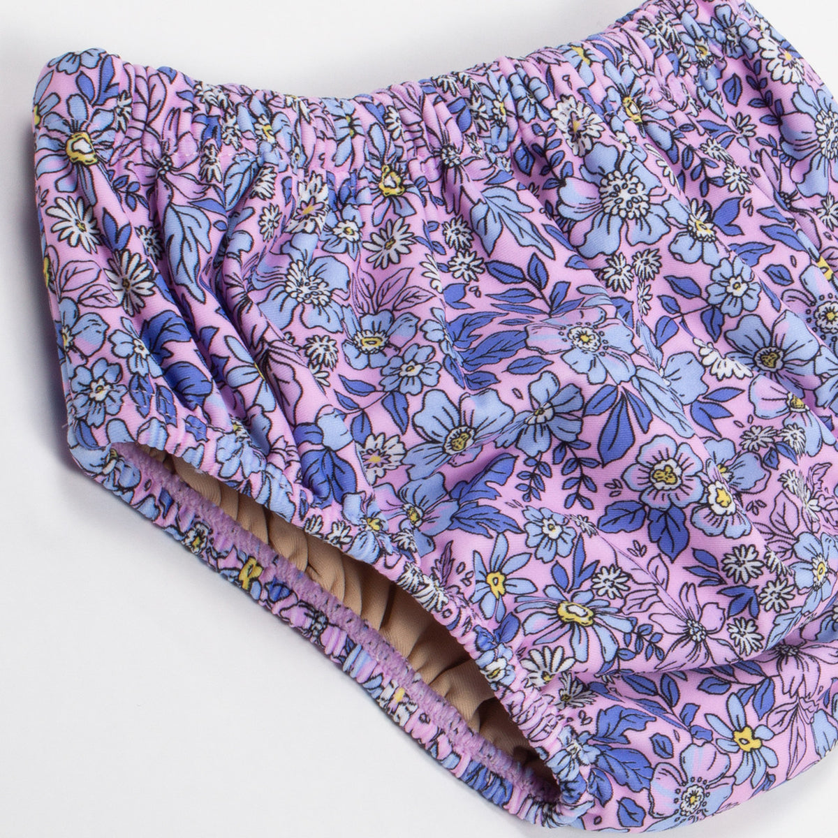 Detail of Shade Critters Diaper Swim Cover Purple Ditsy Floral