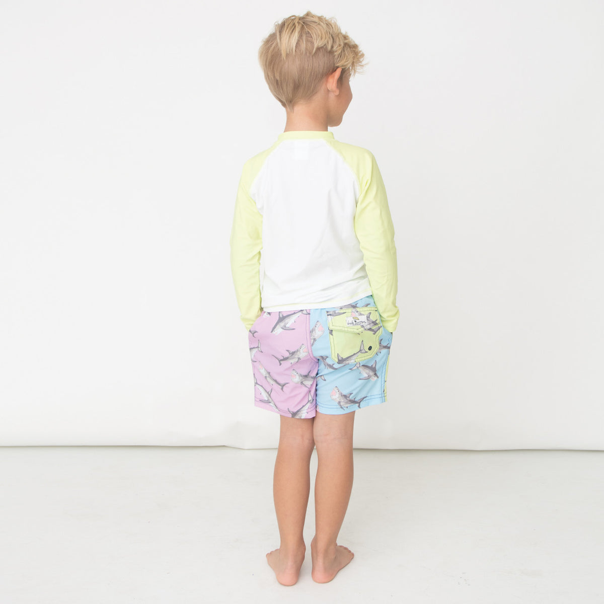 Citron Water Appearing Shark Long Sleeve Rash Guard 6m-10