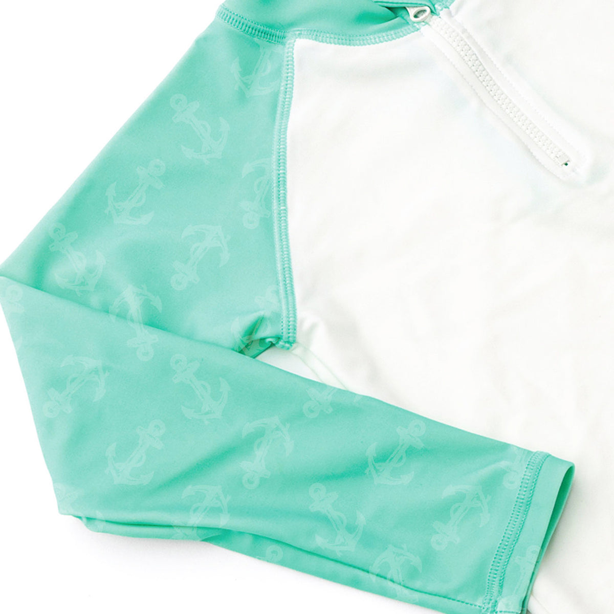 Kids Swim suit by Shade Critters Green Anchors Boys Water Appearing Rashguard Top 6m-10