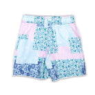 Family Swimwear at beach featuring Shade Critters Floral Patchwork Boys 4 way Stretch Swim Trunk