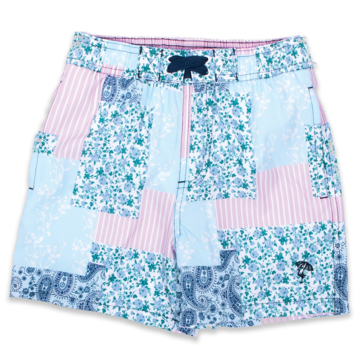 Shade Critters Floral Patchwork Boys 4 way Stretch Swim Trunk