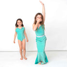 Shader Critters Green Shimmer Mermaid Girls One Piece Swimsuit 6m-8
