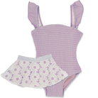Shade Critters Lilac Daisy Smocked w/tutu Girls One Piece Cute Swimsuit