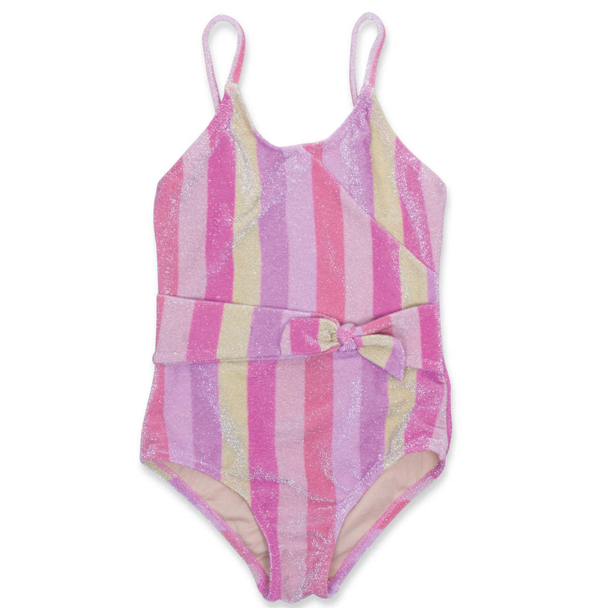 Shade Critters Rainbow Shimmer Stripe Girls One Piece Cute Swimsuit
