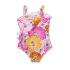Image of Shade Critters Blooming Hibiscus Ruffle One Piece Cute Swimsuit