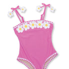 Detail of Shade Critters Crochet Pink Daisy One Piece Girls Cute Swimsuit