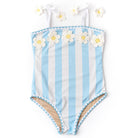 Shade Critters Cabana Daisy Girls Crochet PomPom One Piece Swimsuit 6m-8