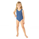Kids Swim Brand Shade Critters Navy Stripe Girls Crinkle One Piece Swimsuit 2t-10