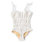 Shade Critters White Eyelet Girls Smocked One Piece Swimsuit 6m-10