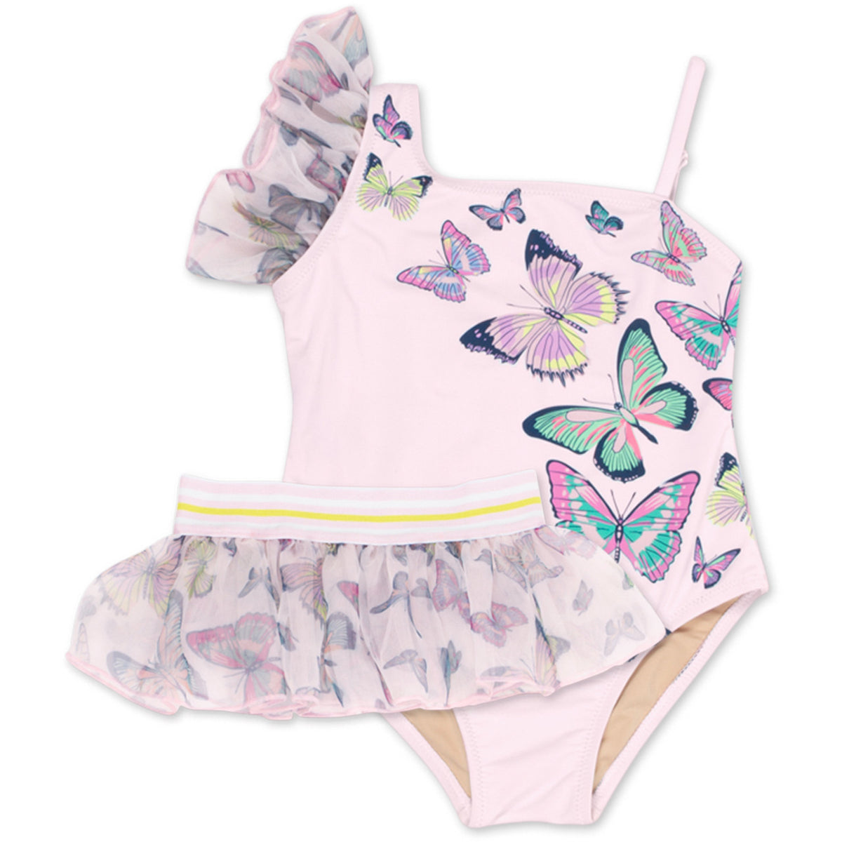 Shade Critters One Piece Organza Sleeve Girls 6m-6 Butterfly and Printed Tutu