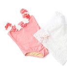 Shade Critters Coral Girls Hula Water Appearing One Piece & Skirt Swim Set 3t-10