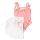 Children's Bathing Suit By Shade Critters Coral Girls Hula Water Appearing One Piece & Skirt Swim Set 3t-10 2-10