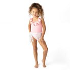 Detail of Shade Critters Coral Girls Hula Water Appearing One Piece & Skirt Swim Set 3t-10 2-10