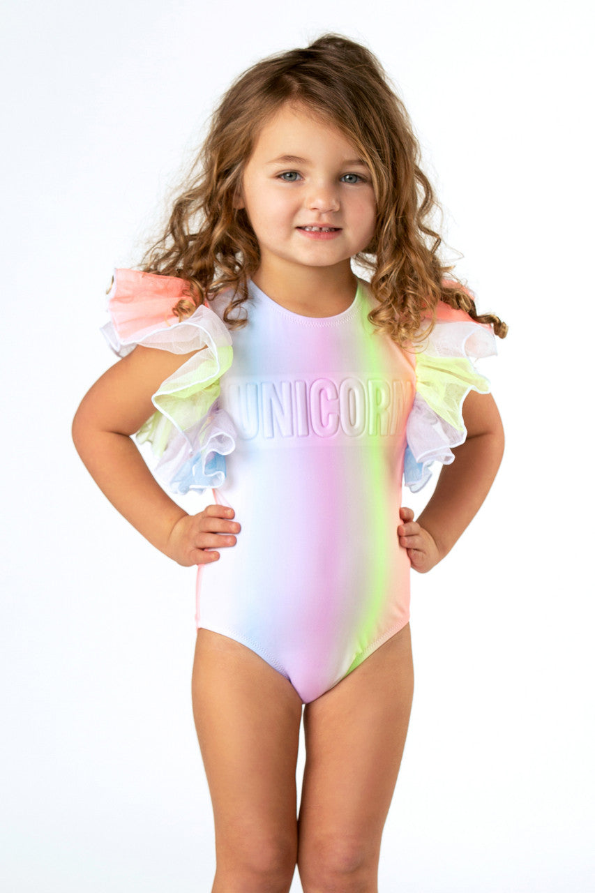 picture of SG01C-172 -tulle sleeve 1pc - sherbert rainbow unicorn