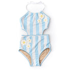 Shade Critters Cabana Daisy Girls Crochet Halter One Piece Swimsuit 2-14