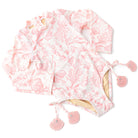 Children's Swimwear by Shade Critters Seaside Toile Girls Long Sleeve One Piece Swimsuit 6m-10