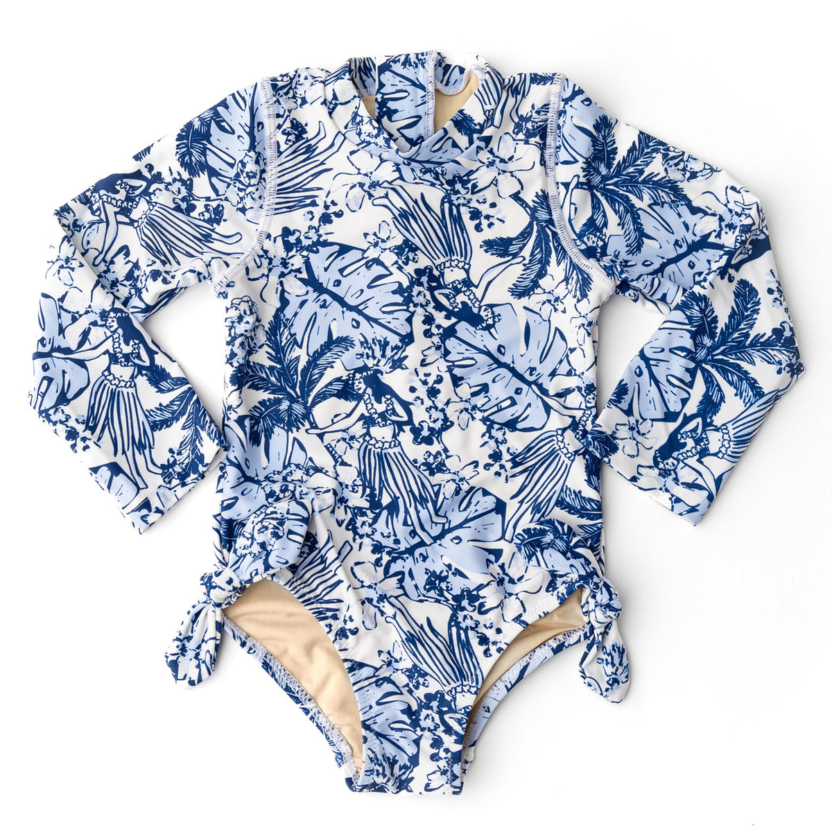 Cute Swimwear by Shade Critters Tiki Tides Girls Long Sleeve One Piece Swimsuit 6m-10
