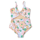 Shade Critters Retro Floral Girls Crochet Monokini One Piece Swimsuit 4t-14