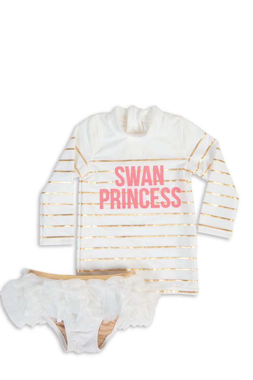 Shade Critters White Swan Princess Rashguard Set