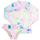 Shade Critters Rashguard Set w/ Ruffle Girls 6m-6 Neon Tie Dye