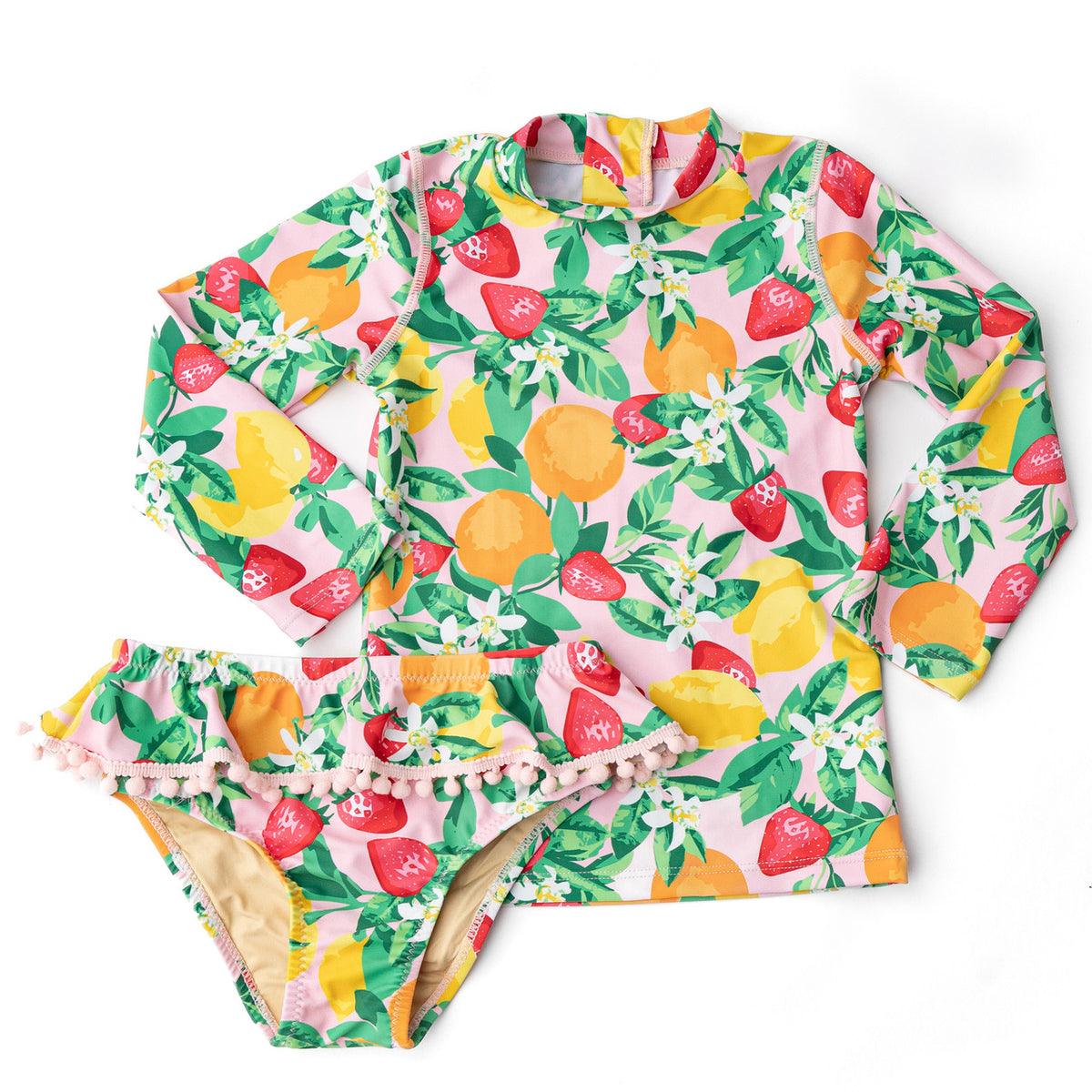 Adorable Kid Swimsuit image of Shade Critters Fruit Punch Girls Rash guard Swim Set 6m-6