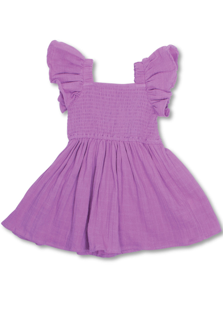 Shade Critters Purple Smocked Cover Up Dress Girls 3-14